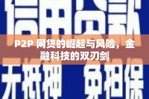淇滨P2P 网贷的崛起与风险，金融科技的双刃剑
