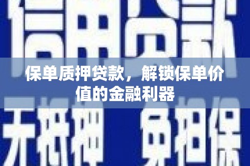 淇滨保单质押贷款，解锁保单价值的金融利器