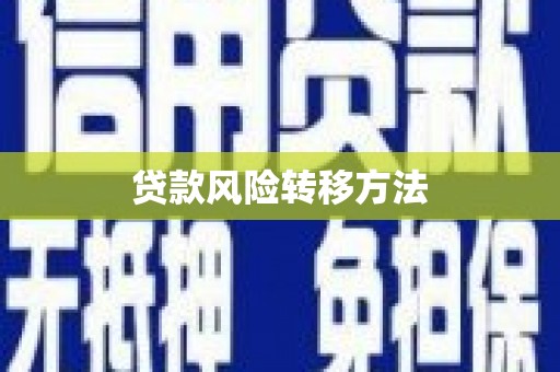 淇滨贷款风险转移方法