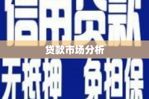 淇滨贷款市场分析