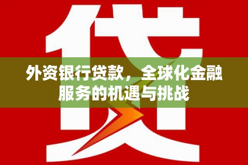 淇滨外资银行贷款，全球化金融服务的机遇与挑战