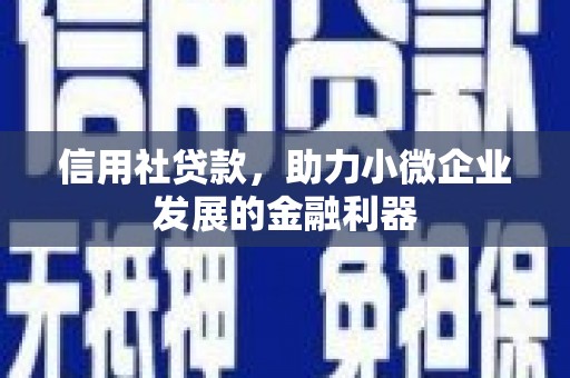 淇滨信用社贷款，助力小微企业发展的金融利器