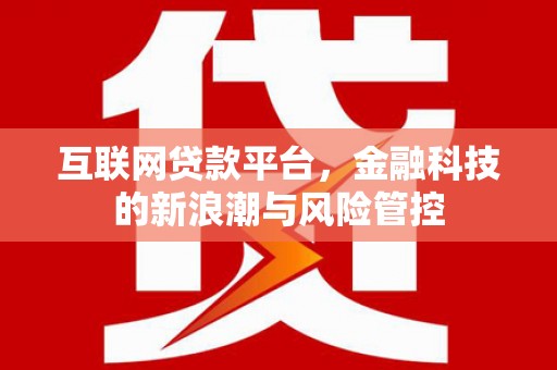 淇滨互联网贷款平台，金融科技的新浪潮与风险管控